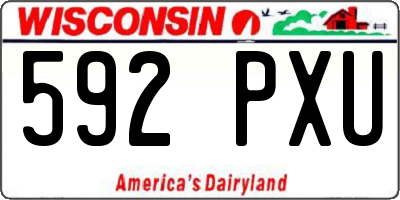 WI license plate 592PXU