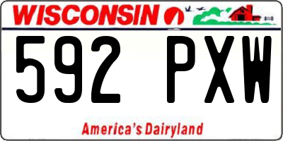 WI license plate 592PXW
