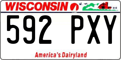 WI license plate 592PXY