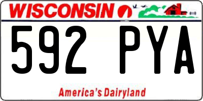 WI license plate 592PYA
