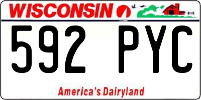 WI license plate 592PYC