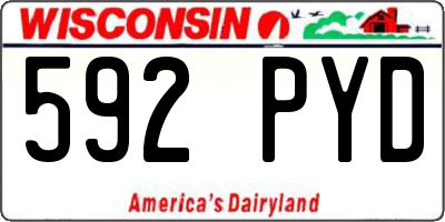 WI license plate 592PYD