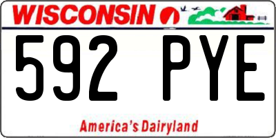 WI license plate 592PYE