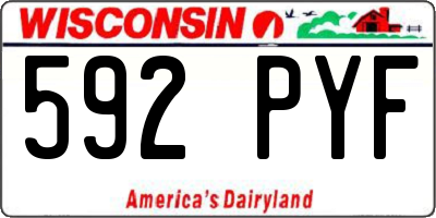 WI license plate 592PYF