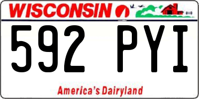 WI license plate 592PYI