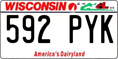 WI license plate 592PYK