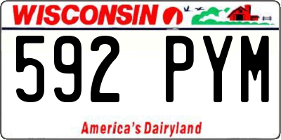 WI license plate 592PYM