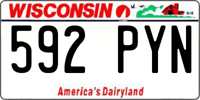 WI license plate 592PYN