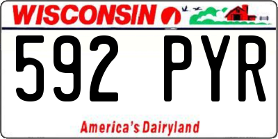 WI license plate 592PYR