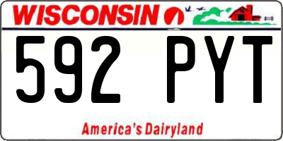 WI license plate 592PYT