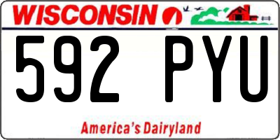WI license plate 592PYU