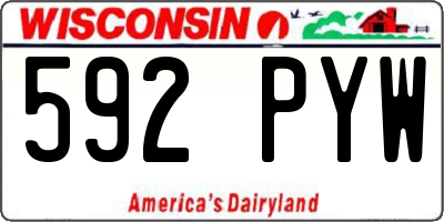 WI license plate 592PYW