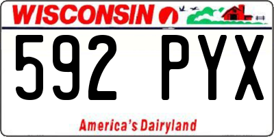 WI license plate 592PYX