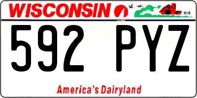 WI license plate 592PYZ