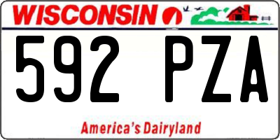 WI license plate 592PZA