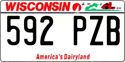 WI license plate 592PZB