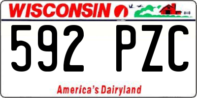 WI license plate 592PZC