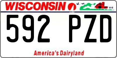WI license plate 592PZD