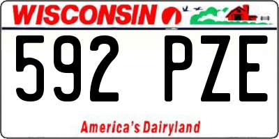 WI license plate 592PZE