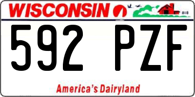 WI license plate 592PZF
