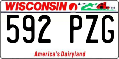 WI license plate 592PZG