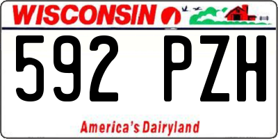 WI license plate 592PZH