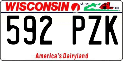 WI license plate 592PZK