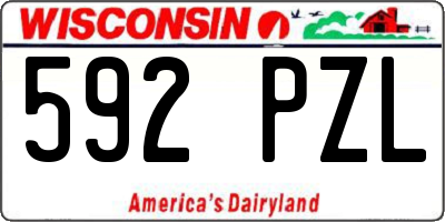 WI license plate 592PZL