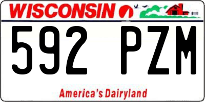 WI license plate 592PZM