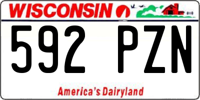 WI license plate 592PZN