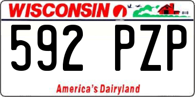 WI license plate 592PZP
