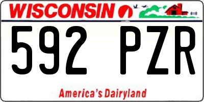 WI license plate 592PZR