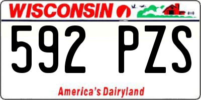 WI license plate 592PZS