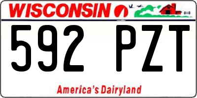 WI license plate 592PZT