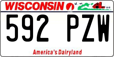 WI license plate 592PZW