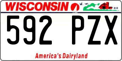 WI license plate 592PZX