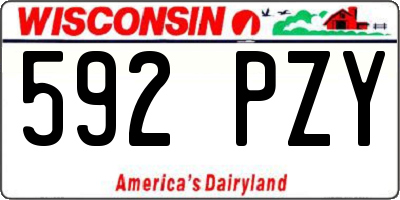 WI license plate 592PZY