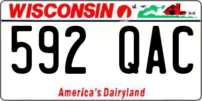 WI license plate 592QAC