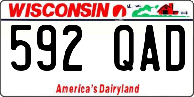 WI license plate 592QAD