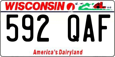 WI license plate 592QAF