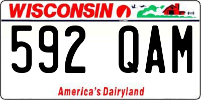 WI license plate 592QAM