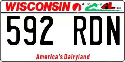 WI license plate 592RDN