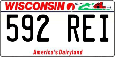 WI license plate 592REI