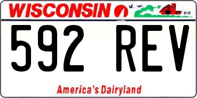 WI license plate 592REV
