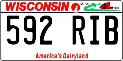 WI license plate 592RIB