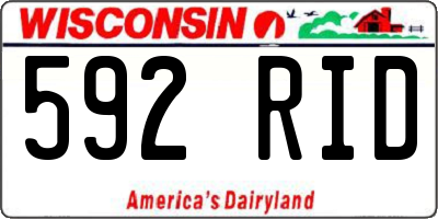 WI license plate 592RID