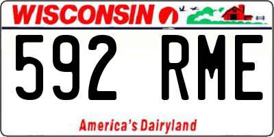 WI license plate 592RME