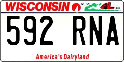 WI license plate 592RNA