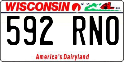 WI license plate 592RNO