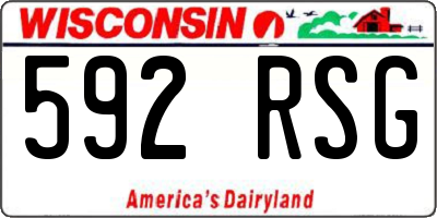 WI license plate 592RSG